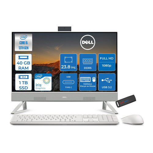 24 All-In-One Intel Core I5 1334U 4.6ghz 40GB Ddr5 1tb SSD Freedos Iris Xe Graphics 23.8 Inç Fullhd (1920X1080) Wva All In One Bilgisayar NTEC24250U18 + Zetta Flash Bellek