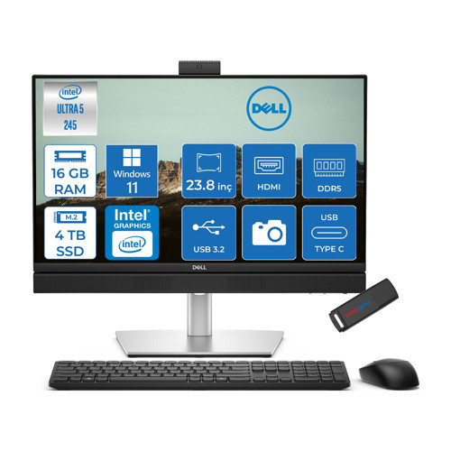 Pro Plus All-In-One Intel Core Ultra 5 245 5.1ghz 16GB Ddr5 4tb SSD Intel Aı Boost Windows 11 Home 23.8'' Fullhd (1920 x 1080) Bilgisayar BTO101QB24250H04 + Zetta Flash Bellek