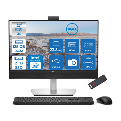 Pro Plus All-In-One Intel Core Ultra 7 265 5.3ghz 128GB Ddr5 2tb SSD Intel Aı Boost Freedos 23.8'' Fullhd (1920 x 1080) Bilgisayar BTO103QB24250F51 + Zetta Flash Bellek