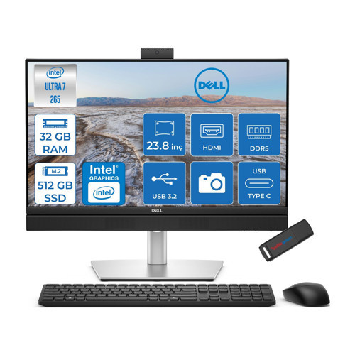 Pro Plus All-In-One Intel Core Ultra 7 265 5.3ghz 32GB Ddr5 512GB SSD Intel Aı Boost Freedos 23.8'' Fullhd (1920 x 1080) Bilgisayar BTO103QB24250F13 + Zetta Flash Bellek