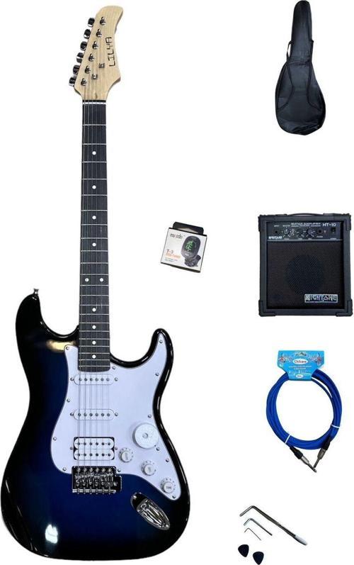 Elektro Gitar Strat Kasa (Mavi) Set