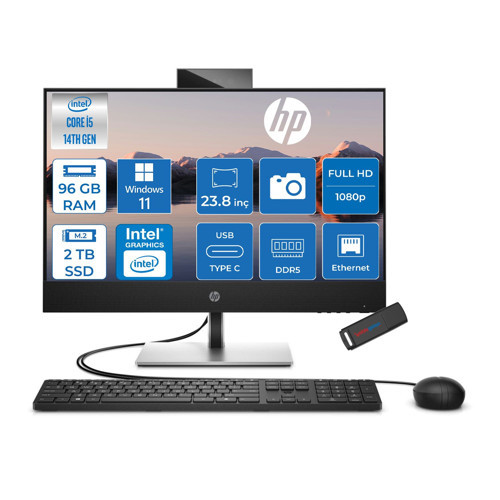Proone 440 G9 Intel® Core™ I5-14500T 4,8ghz 96GB Ddr5 2tb SSD Amd Intel® UHD Grafik Kartı 770 23.8" Fhd (1920 x 1080), IPS WIN11HOME All-In-One Bilgisayar C9YL1ATH34+ZETTAÇANTA