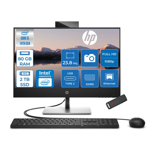 Proone 440 G9 Intel® Core™ I5-14500T 4,8ghz 80GB Ddr5 2tb SSD Amd Intel® UHD Grafik Kartı 770 23.8" Fhd (1920 x 1080), IPS Freedos All-In-One Bilgisayar C9YL1ATF29+ZETTAÇANTA