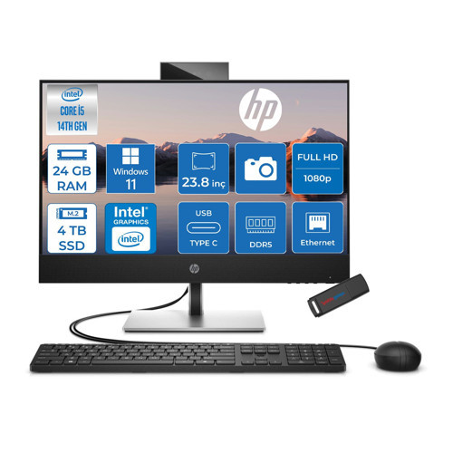 Proone 440 G9 Intel® Core™ I5-14500T 4,8ghz 24GB Ddr5 4tb SSD Amd Intel® UHD Grafik Kartı 770 23.8" Fhd (1920 x 1080), IPS WIN11PRO All-In-One Bilgisayar C9YL1ATP10+ZETTAÇANTA