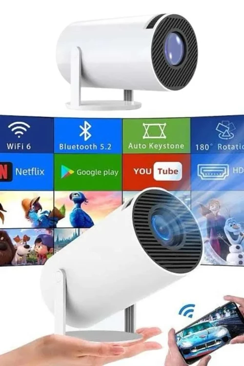 Sinema Projektörü Android Hdmı Usb Wifi Ses Çıkışlı Ayaklı Projeksiyon Taşınabilir