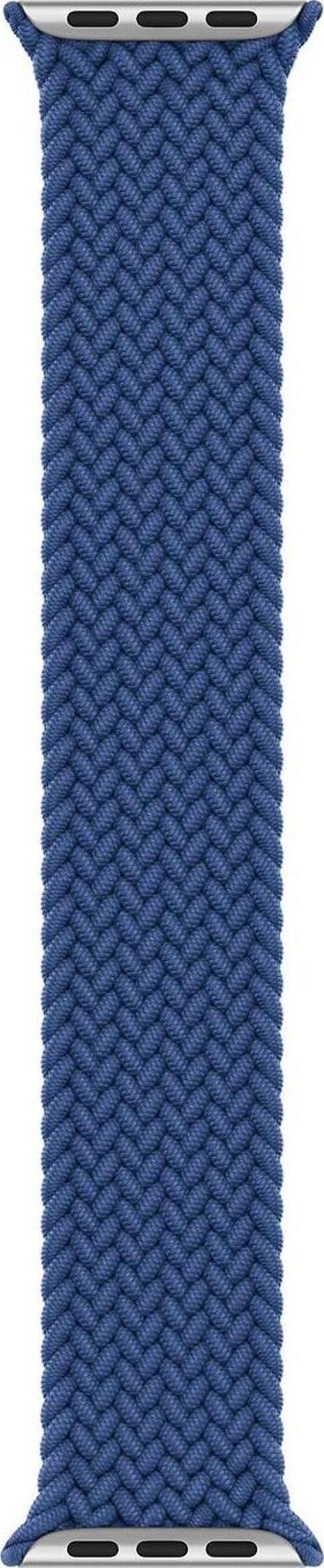 Apple Watch SE 44mm Kordon, (Large Size, 160mm) Braided Solo Loop Band Mavi