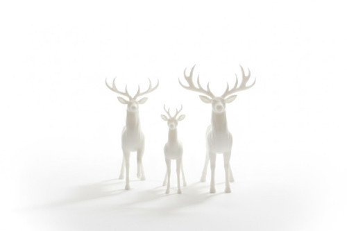 Dekoratif 3'lü Geyik Ailesi Biblo Seti - İskandinav Tarzı Modern Ev Aksesuarı