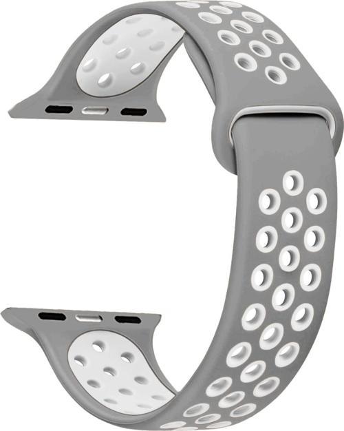 Apple Watch SE 40mm Rainbow Sport Band Kordon Gri Beyaz