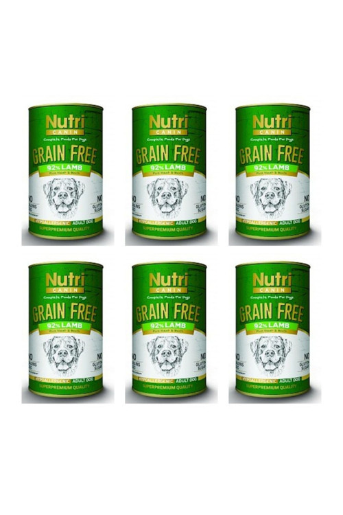 Kuzu Etli Tahılsız Yetişkin Köpek Konservesi 400 Gr x 6 Adet