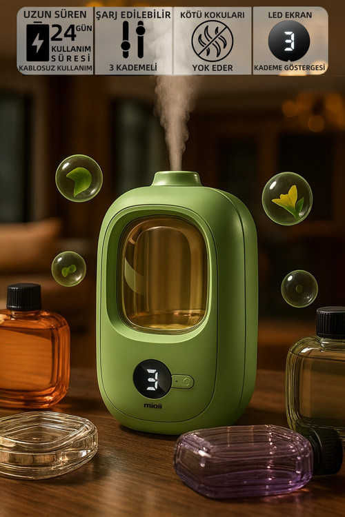 Smell 2x Yeni Nesil Şarjlı Otomatik Oda Kokusu Makinesi Yeşil - Hilton