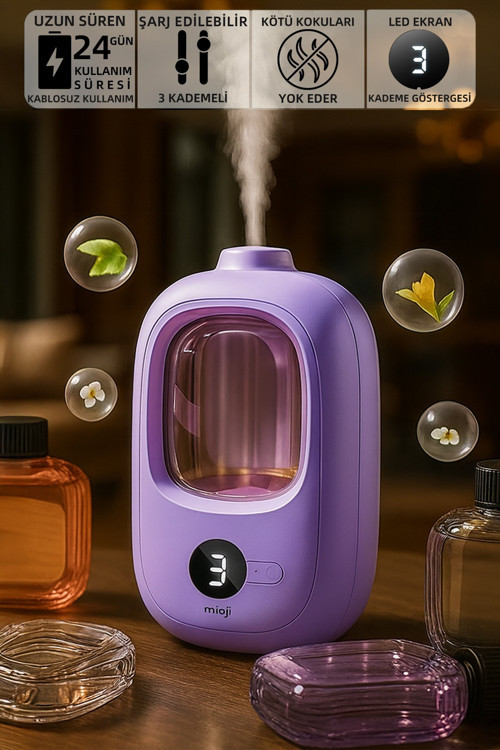 Smell 2x Yeni Nesil Şarjlı Otomatik Oda Kokusu Makinesi Mor - Lavanta
