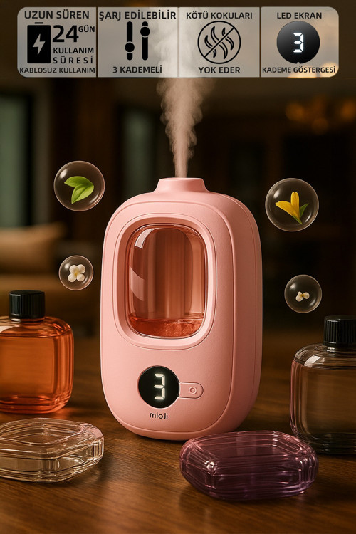 Smell 2x Yeni Nesil Şarjlı Otomatik Oda Kokusu Makinesi Pembe - Lavanta