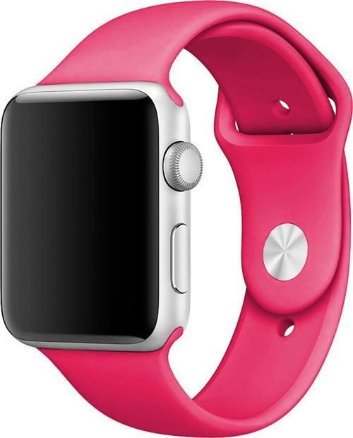 Apple Watch Series 3 42mm Silikon Kordon Koyu Pembe