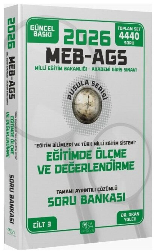 CBA Yayınları 2026 MEB-AGS Eğitim Bilimleri Eğitimde Ölçme ve Değerlendirme Soru Bankası Çözümlü Pusula Serisi CBA Yayın