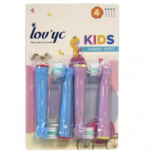 Kids Princess Yumuşak 4lü Elektrikli Diş Fırçası Yedeği
