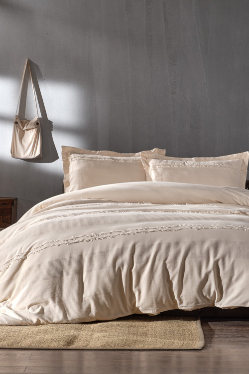 Tek Kişilik Nevresim Takımı Carla - Krem