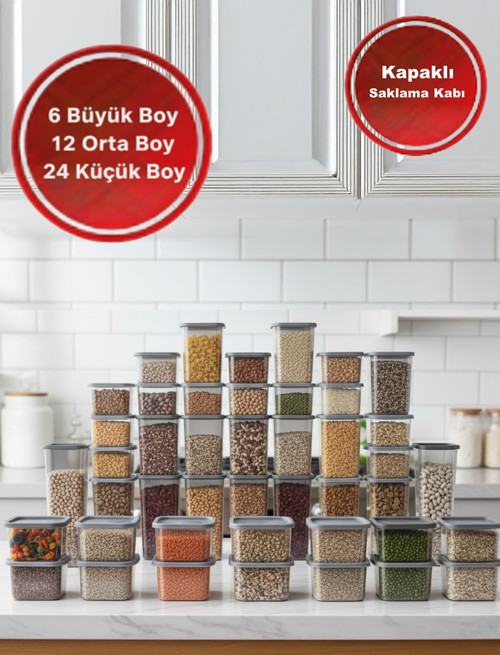 42'Li Set Premium Saklama Kabı (6 Büyük - 12 Orta - 24 Küçük)