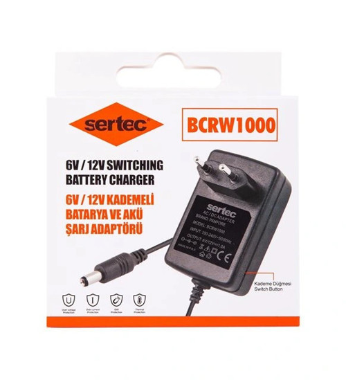 BCRW1000 6V/12V 1A Kademeli Batarya ve Akü Şarj Adaptörü