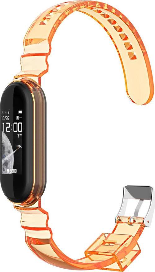 Xiaomi Mi Band 5 Kordon Transparent Clear Band Turuncu