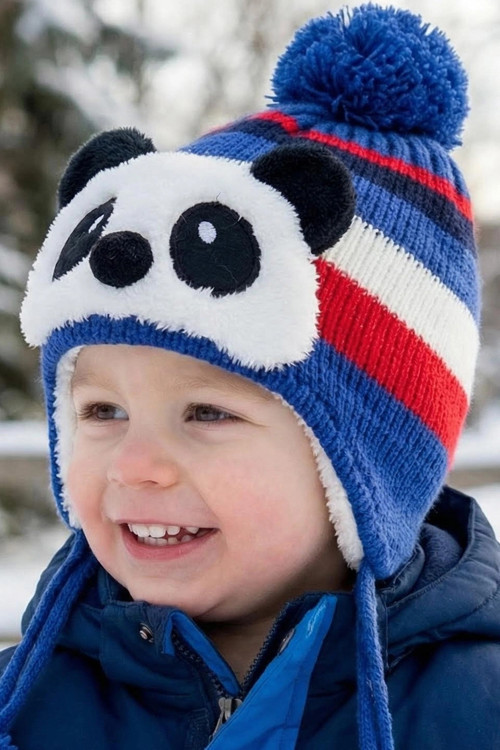 - Sevimli Panda Tasarımlı Unisex Çocuk Kışlık Bere - 5900