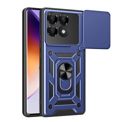 Poco F6 Pro Kılıf Magnetik Standlı Kamera Korumalı Sürgülü Vega Kapak