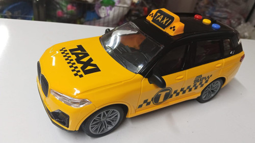 Oyuncak Büyük Boy 23 cm Işıklı Sesli Sürt Bırak Sarı Taksi