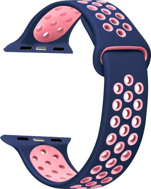 Apple Watch Series 6 40mm Rainbow Sport Band Kordon Lacivert Pembe