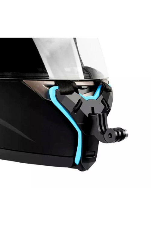 Tüm Aksiyon Kameralara Uyumlu Kask Bağlantı Kayışı Mavi