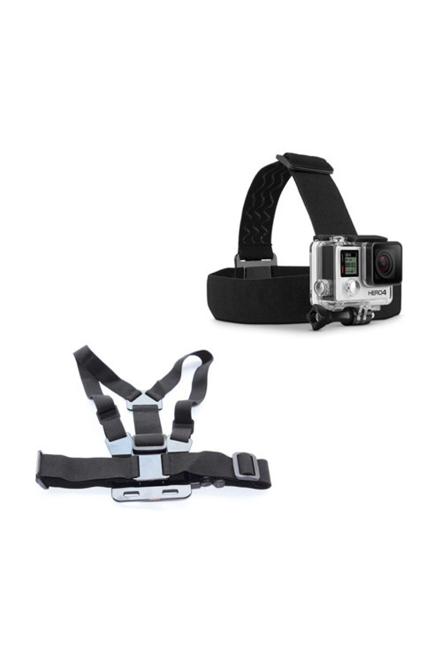 Tüm Aksiyon Kameralara Uyumlu Kafa Bandı ve Göğüs Bandı Aksesuar Seti