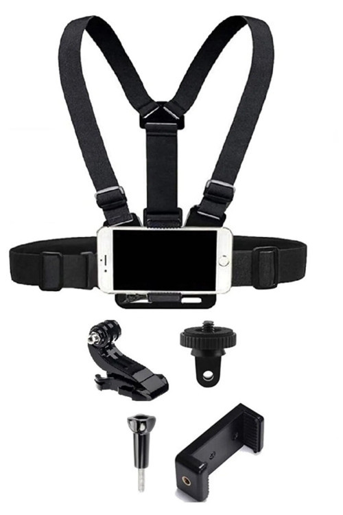 Aksiyon Kamera Ve Telefon ile Uyumlu Göğüs Kemeri Vlog Video Çekim Seti
