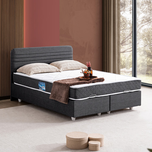 Mila İkili Set, Mila Çift Kişilik Baza Başlık Seti - Antrasit