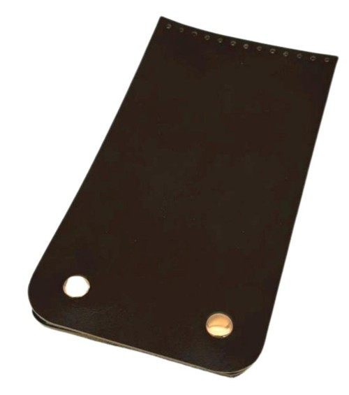 Çanta Aksesuar 11x19 cm Gerçek Deri Çift Mıknatıslı Koyu Kahve Renk Çanta Kapağı Light Gold Metalli