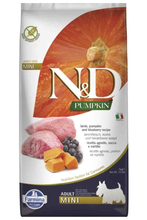 Nd Pumpkin Tahılsız Kuzu Eti Balkabağı Ve Yaban Mersinli Küçük Irk Yetişkin Köpek Maması 7Kg Luxury