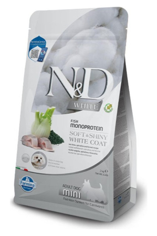 Whıte Dog Levrek, Pirinç, Rezene Ve Spirulina Küçük Irk Yetişkin Beyaz Köpek Maması 2 Kg