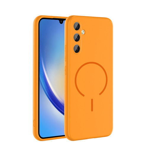 Galaxy A24 Kılıf M-safe Şarj Özellikli Zore Meta Kapak - Turuncu