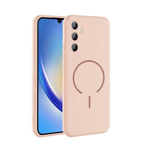 Galaxy A24 Kılıf M-safe Şarj Özellikli Zore Meta Kapak - Rose Pembe