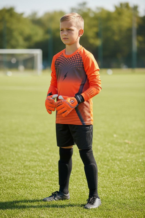 Çocuk Kaleci Eldiveni Sünger Destekli Çocuk Kaleci Forma Şort Çorap Takımı