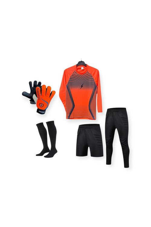 Çocuk Kaleci Forması Şortu Çocuk Kaleci Eldiveni Çocuk Kaleci Pantolonu Çorabı Seti