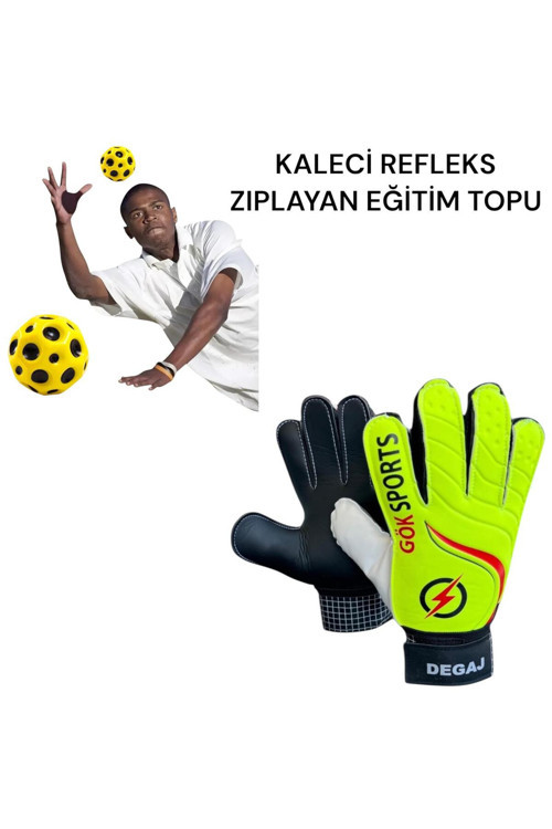 Çocuk Kaleci Eldiveni Kaleci Refleks Zıplayan Eğitim Topu Seti