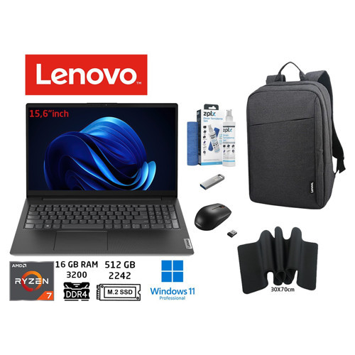 V15 G4 Abp Ryzen 7 7730U 16 GB 512 GB SSD 15.6" Fhd W11PRO 82YY0012TR Duddı Çanta+Mouse+MousePad+UsbBellek+TemizlikKit