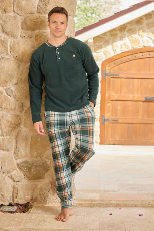 Erkek Düğme Yaka Kışlık Polar Pijama Takımı 6100/4Y - 1 Adet