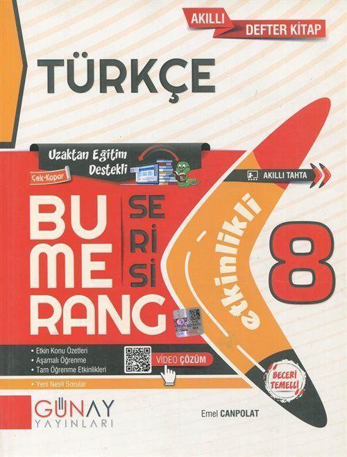 Bumerang Serisi - 8. Sınıf Etkinlikli Türkçe Soru Bankası - Akıllı Defter Kitap