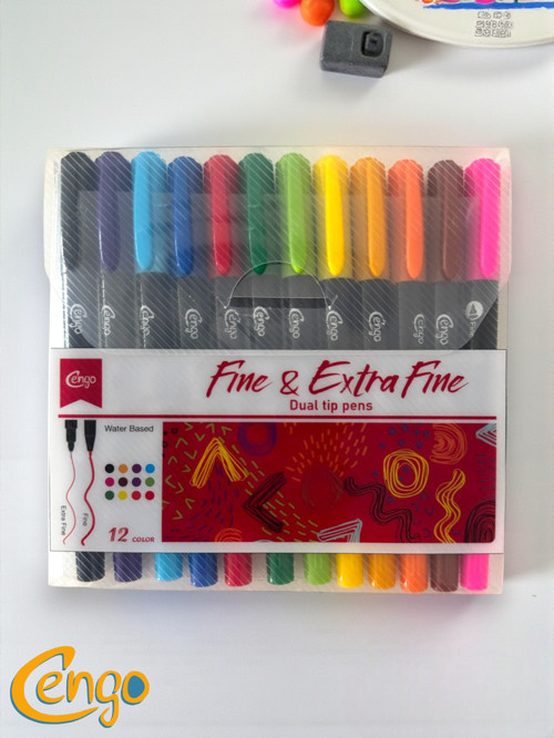 Çift Taraflı 12 Renk Kalem Fine &Extra Fine Uç