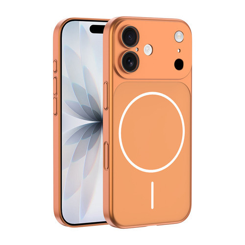 iPhone 16 Kılıf MKST M-Safe Şarj Özellikli Kamera Korumalı Spark Kapak - Turuncu