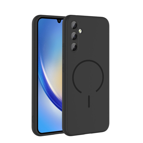 Galaxy A34 Kılıf M-safe Şarj Özellikli MKST Meta Kapak - Siyah
