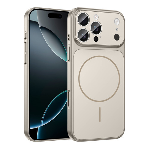 iPhone 14 Pro Max Kılıf MKST M-Safe Şarj Özellikli Kamera Korumalı Formen Kapak - Gri
