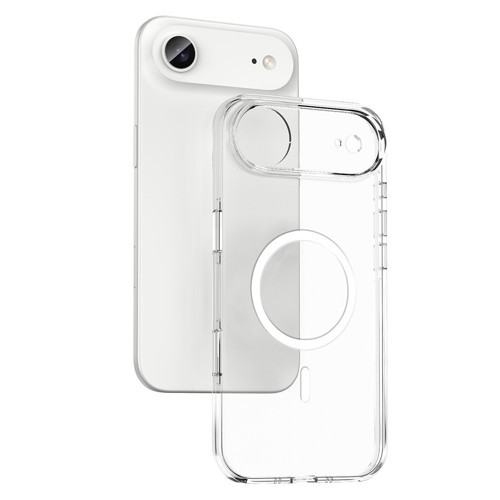 iPhone 17 Air Kılıf M-safe Şarj Özellikli Kamera Korumalı MKST Kripto Kapak - Şeffaf