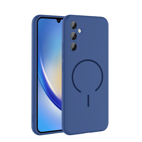 Galaxy A34 Kılıf M-safe Şarj Özellikli MKST Meta Kapak - Lacivert