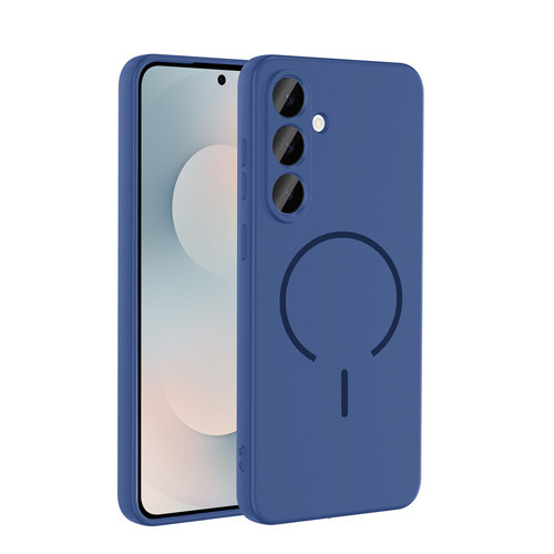 Galaxy S25 FE Kılıf M-safe Şarj Özellikli MKST Meta Kapak - Lacivert