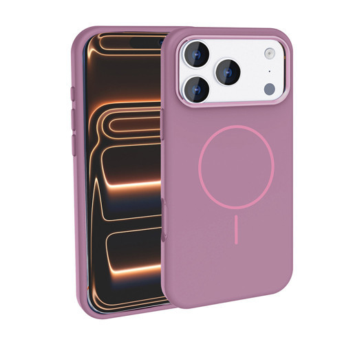 iPhone 17 Pro Kılıf M-Safe Şarj Özellikli Metal Kamera Çerçeveli MKST Edi Silikon Kapak - Mor
